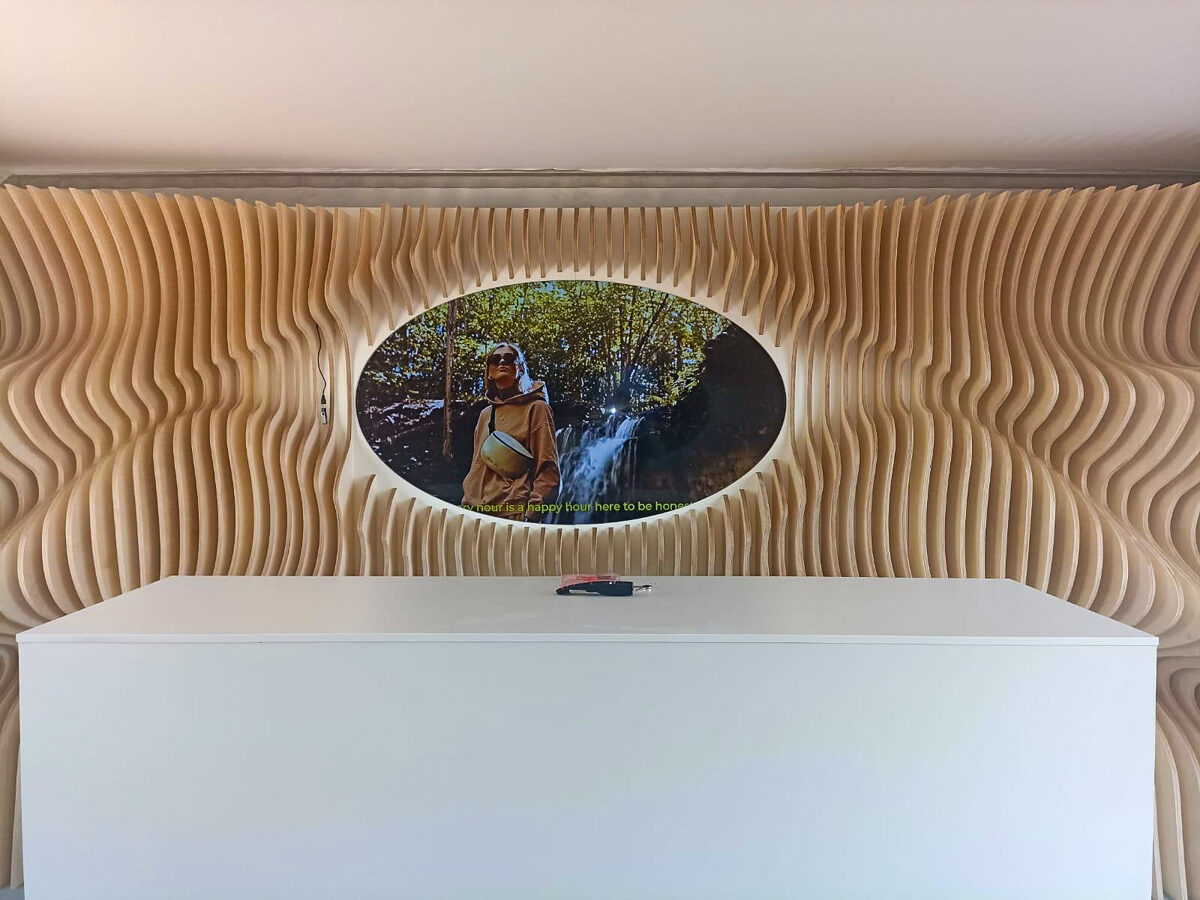 Custom Design Pieces , Lamps, Cut Outs, Box, Interior, Studio, Parametric Walls, Plywood, creative, art, design, irregular, interesting,  built in