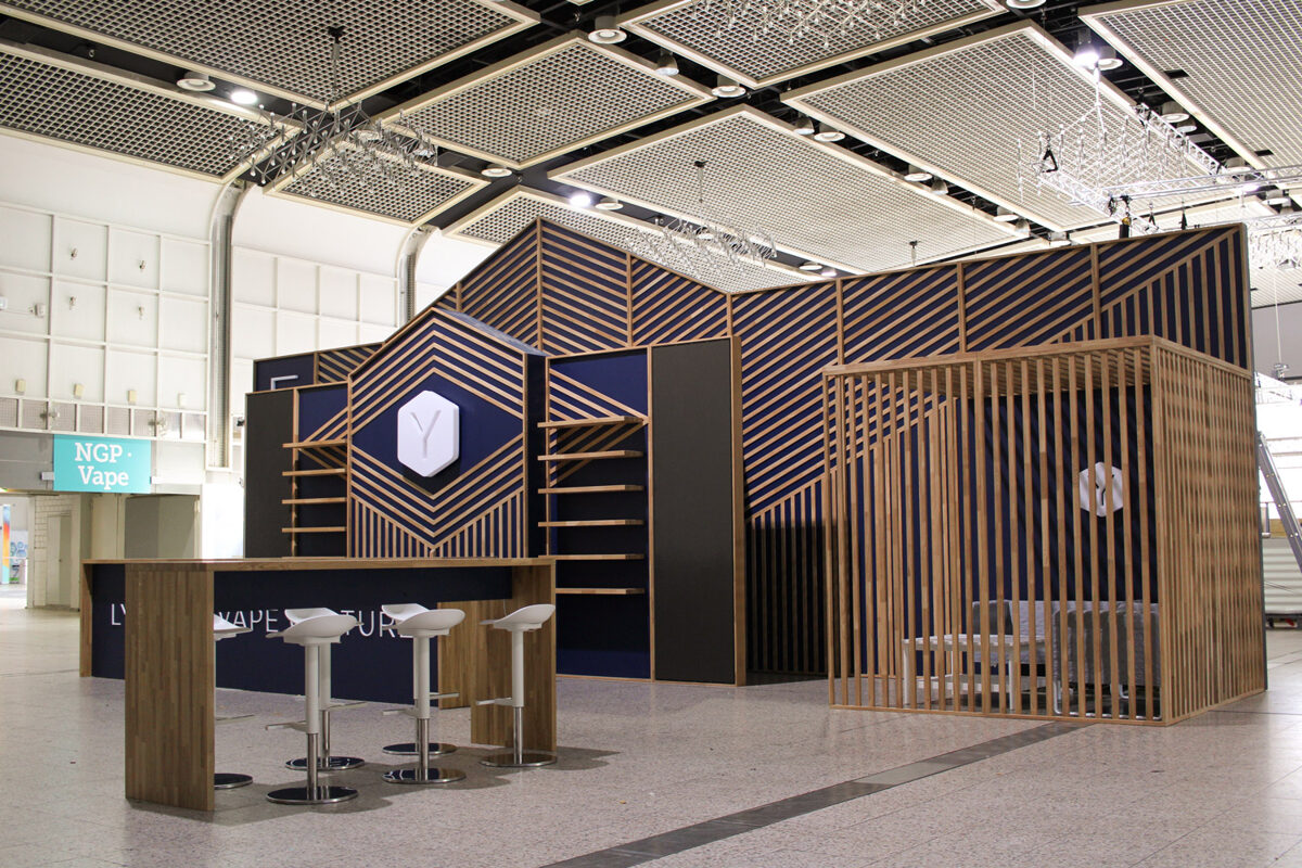 Exhibition Booths & Stands Expo Custom Studio Walls Decorative LED Light Wood